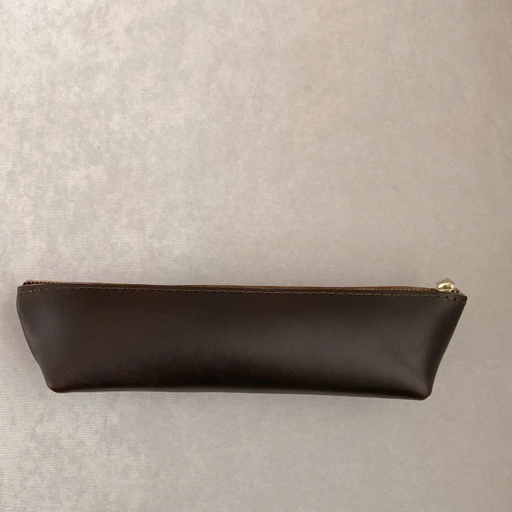 Portland Leather Goods Espresso Brown Leather Long Zip Carrying Case